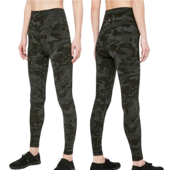 lululemon athletica Pants - Lululemon Align Camo Full Length 28” Incognito Gator Green Size 12